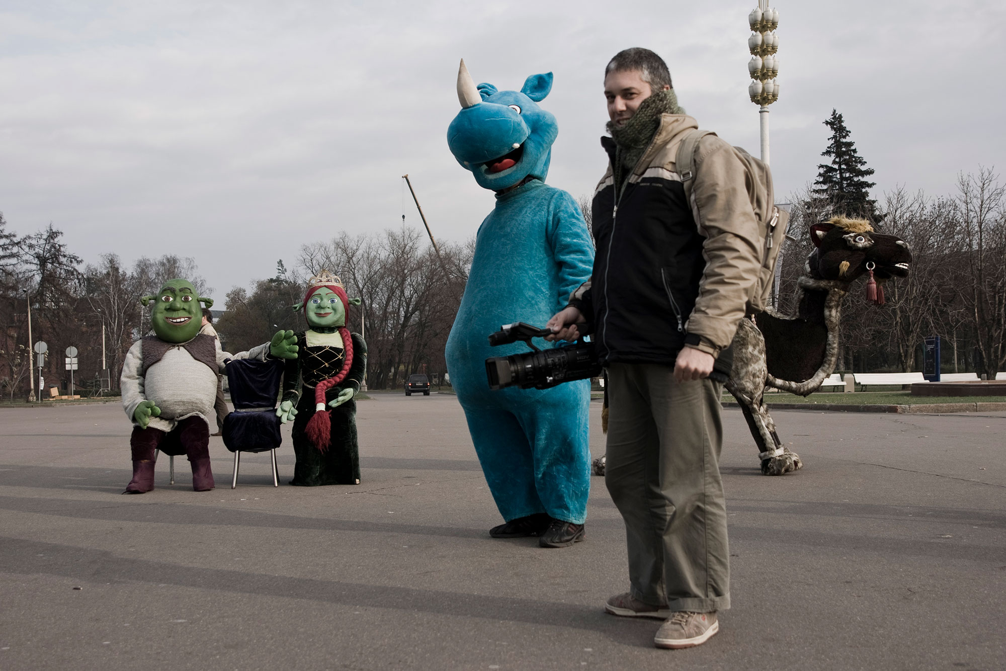 Backstage photo Palo Spátola while filming documentary Plusvalía Moscow 2009
